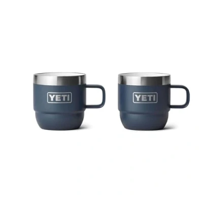 Afbeelding van YETI Rambler Espresso Mug, Vacuum Insulated Stainless Steel Stackable Navy, 2 Pack 6 oz (177 ml)