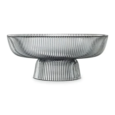 Afbeelding van Navaris glazen fruitschaal op voet 26 cm diameter Modern, eenvoudig design Voor fruit, snacks, dessert, snoepjes, koekjes en meer