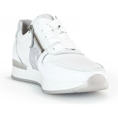 Afbeelding van Gabor Sneakers laag, Dames, Maat: 40, Weiss ice Veloursleer