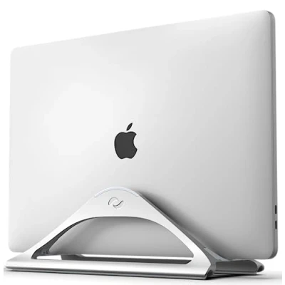Afbeelding van HumanCentric Verticale laptopstandaard voor bureaus (zilver) Verstelbare houder Apple MacBook, MacBook Pro en andere laptops om werk thuiskantoor te organiseren