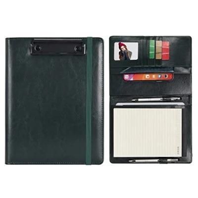 Afbeelding van Wonderpool A5 Kunstleer Klembord Partfolio Receptbinder Notitieblok Formulieren Houders Document Case Interview Planner Meeting Schrijven Padfolio Bestand voor Kantoorreizen, School Hotel Restaurant