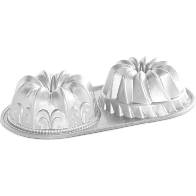 Afbeelding van Nordic Ware Tulband Bakvorm Bundt Duet Zilver 2 Stuks