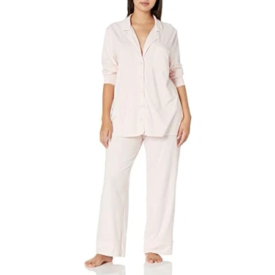 Afbeelding van Amazon Essentials Women&#039;s Pyjamaset met lange mouwen van katoenmodal en broek (verkrijgbaar in Grote maten), Lichtroze, 4XL maten