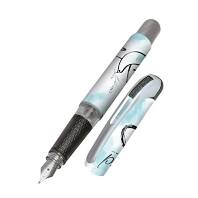 Afbeelding van Online Vulpen College Freedom, Inktvulpen voor rechtshandigen, ergonomische handgreep, Iridiumveer medium, standaard inktpatronen, incl. combicartridge blauw, 1 stuk (1 stuk)