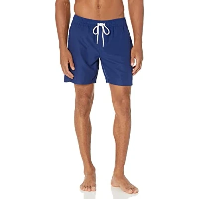 Afbeelding van Amazon Essentials Men&#039;s Sneldrogende zwembroek met binnenbeenlengte van 18 cm, Marineblauw, M