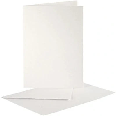 Afbeelding van Creotime Parelmoer Kaarten &amp; Enveloppen, afmeting kaart 10,5x15 cm, crème, 10 sets