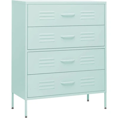 Afbeelding van vidaXL Ladekast 80x35x101,5 cm staal mintkleurig
