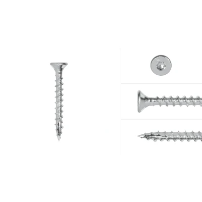 Afbeelding van Spaanplaatschroeven Verzinkt 5 x 40 mm Torx 25 met snijpunt Doos 200 Stuks