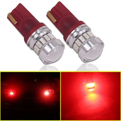 Afbeelding van Eseastar T10 W5W 501 LED lampen Rood 194 168 161 12961 12V 24V met Projector Voor Auto Zijlichten Backup Interieur Dome Nummerplaat Licht, 2 Pack