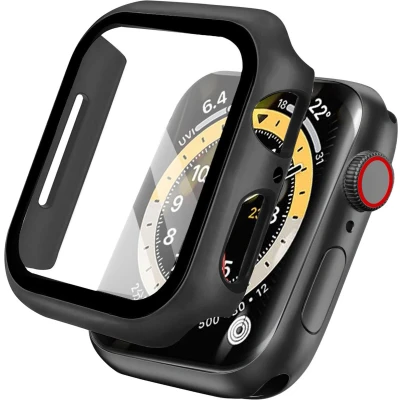 Afbeelding van Apple Watch 41 mm Hoes: iMoshion Full Cover Hardcase Zwart Kunststof Smart Covers