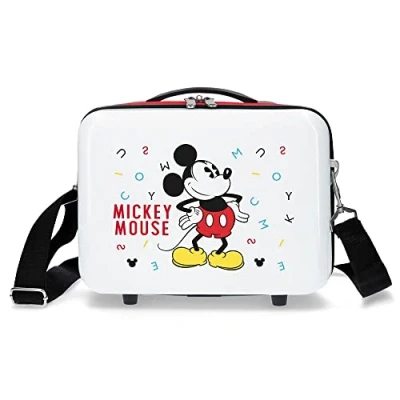 Afbeelding van Disney Toilettas, aanpasbaar aan trolley, Wit, Neceser, letters