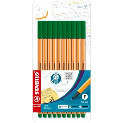 Afbeelding van Fineliner STABILO point 88 10 stuks groen