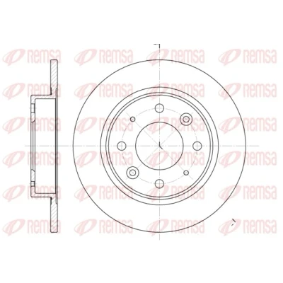 Afbeelding van REMSA Remschijf Achteras 261, 261mm 10mm 4 volledig 6813.00 0K9AA26251C,0K9A226251,0K9AA26251,0K9AA26251A,0K9AA26251B,BDM677410,DCA681300 Remschijven