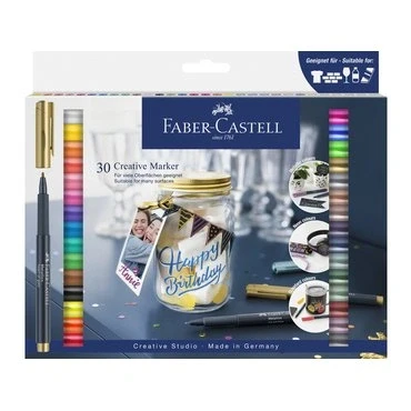 Afbeelding van Faber Castell creatief marker set van 30 stuks 1,5mm FC 160730