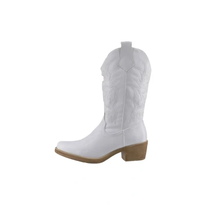 Afbeelding van Elara Cowboy/Bikerlaarzen, Dames, Maat: 38, Weiss Schoenen