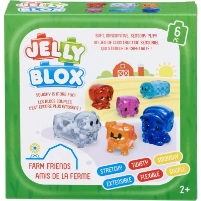 Afbeelding van Goliath Jelly Blox Farm Friends Zes Karakters Constructiespeelgoed Zachte Bouwblokken Pijnvrij Spelen Vanaf 2 jaar BPA vrij