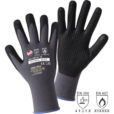 Afbeelding van L+D NITRIL DOT 1166 11 Werkhandschoen Nylon Maat (handschoen): 11, XXL EN 397 Cat II 1 paar
