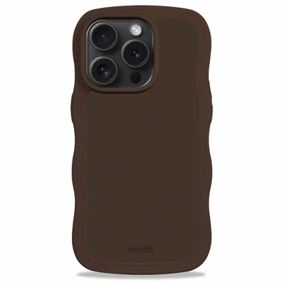 Afbeelding van Apple iPhone 15 Pro Hoesje Gerecycled kunststof Holdit Hardcase/Backcover Bruin Telefoonhoesje