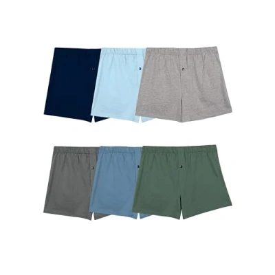 Afbeelding van Fruit of the Loom Tagvrije boxershorts voor heren (gebreid en geweven) (Pack van 6), Brei 6 Pack Verschillende kleuren, L