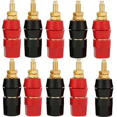Afbeelding van RUNCCI YUN 10 stuks luidsprekeraansluiting, banaanstekker, vrouwelijke voor jackadapter, aansluitaansluiting, kabelaansluiting, chassis, audio aansluiting hifi (zwart en