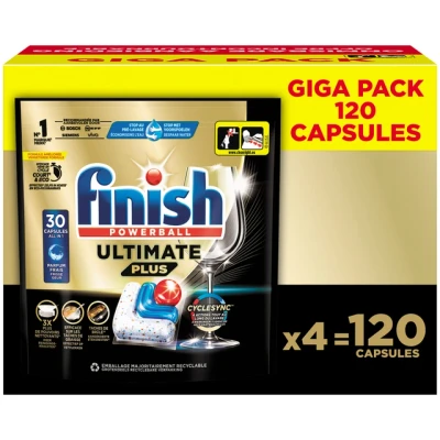 Afbeelding van Finish Ultimate Plus All in One regular vaatwastabletten 120 capsules
