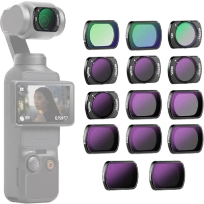 Afbeelding van NEEWER Magnetisch ND+CPL filter + effecten voor DJI OSMO Pocket 3, 14 stuks HD CPL ND8 ND16 ND32 ND64 ND128 ND256 ND1000 ND8/PL ND16/PL ND32/PL ND64/PL het verminderen van lichtvervuiling, Black