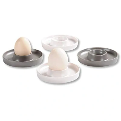 Afbeelding van Kesper Eierdopje, 4 pack, materiaal: ø 10 x H 2 cm, kunststof, afmetingen: kleur: crème, grijs 41166