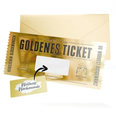 Afbeelding van Domar Cadeaubon om zelf in te vullen met kraskaart, gouden ticket verjaardagscadeau voor vrouwen, cadeaus cadeau vriendin, verjaardag, mama