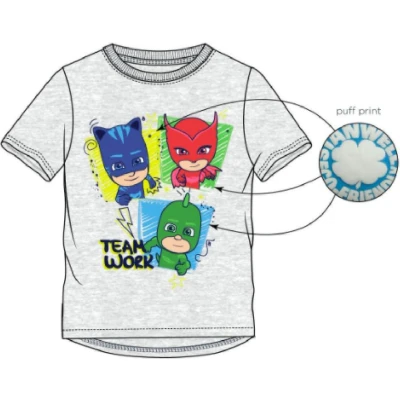 Afbeelding van PJ Masks t shirt grijs Maat 128 / 8 jaar