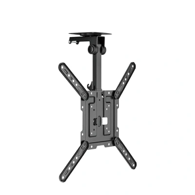 Afbeelding van PureMounts TV plafondbeugel voor televisie, geschikt 23 55 inch, inklapbaar, in hoogte verstelbaar, draaibaar, kantelbaar, tot VESA 400x400, zwart