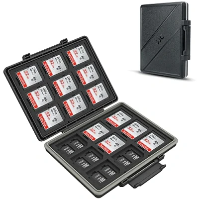 Afbeelding van JJC Geheugenkaarthoes met 45 sleuven waterbestendig voor SD, Micro SD/TF, CFexpress Type A, B, XQD SD kaarthouder doos portemonnee