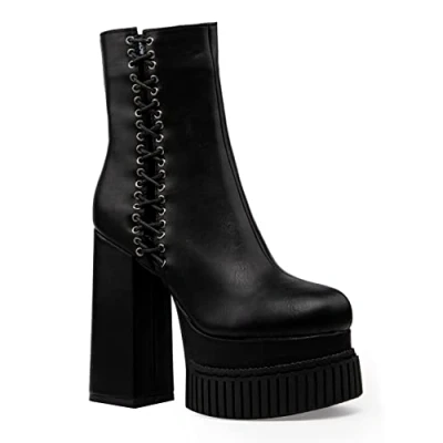 Afbeelding van LAMODA It Was Fate Platform Creeper enkellaarzen, EU 37, Black PU, 37