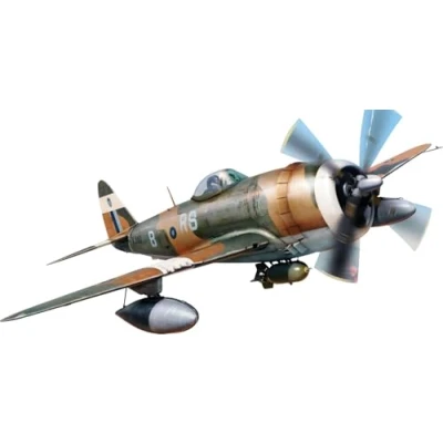 Afbeelding van 1:48 MiniArt 48012 Republic P 47 Thunderbolt Mk.II Royal Air Force Advanced Kit Plastic Modelbouwpakket