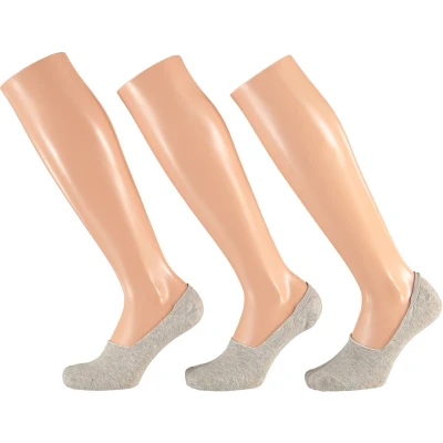 Afbeelding van Apollo Footies unisex Licht Grijs 3 Pak Maat 42/47 heren dames Kousenvoetjes Multipack sokken