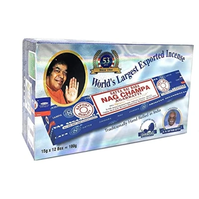 Afbeelding van Echte SATYA SAI BABA NAG CHAMPA VARIETY MIX 12 x 15 g Wierook