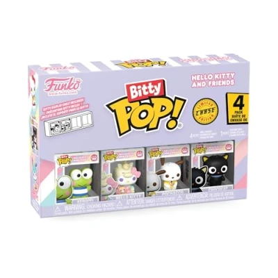 Afbeelding van Funko Bitty Pop! Sanrio Keroppi 4 stuks mysterieus minifiguur met verrassing 2,2 cm Hello Kitty verzamelobject stapelbaar display inbegrepen cadeau idee