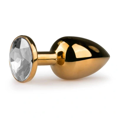 Afbeelding van Buttplug Met Steen Goud/Transparant