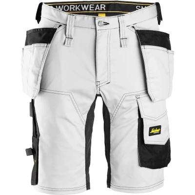 Afbeelding van Allroundwork, Stretch Korte Broek Met Holsterzakken ,Wit Zwart (0904),044