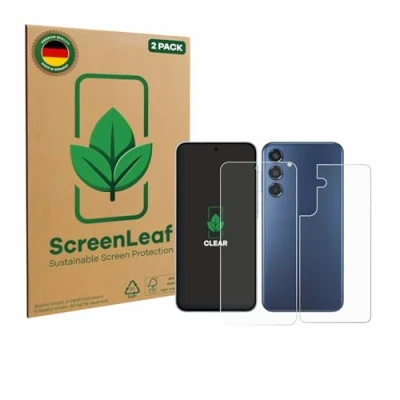 Afbeelding van ScreenLeaf Screenprotector voor Samsung Galaxy M35 (Voor+Achter) Duurzame schermbescherming Folie Beschermfolie transparant (2 Stuks)