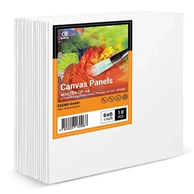 Afbeelding van ESENG® canvas paneel 15 x cm 18 stuks, 100% katoen, 280 g/m², paneelset, schilderkarton voor acrylverf, olieverf, tempera en gouache…