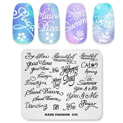 Afbeelding van KADS Nail Art Stempelen Platen Brief patroon Mode Sjablonen Manicure Afbeelding Afbeeldingssjablonen