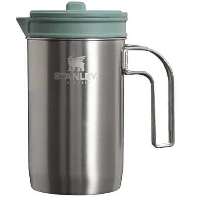 Afbeelding van Stanley Adventure All In One, Boil + Brewer French Press Koffiezetapparaat BPA vrij Kampvuur Koffiepot verwarmt thee of soep vaatwasmachinebestendig, levenslange garantie, 947 ml, roestvrijstalen