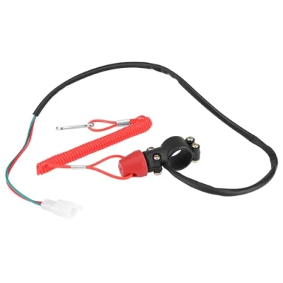 Afbeelding van Motorfiets Boot Buitenboordmotor Motor Kill Stop Schakelaar 22mm 7/8 Inch W/Tether Lanyard Koord voor Trim Modificatie