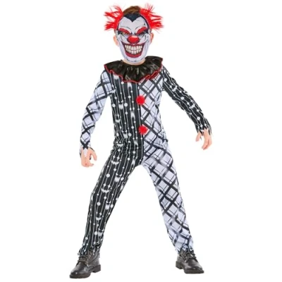 Afbeelding van Ongure zwart witte clown kostuum voor kinderen 5 6 jaar
