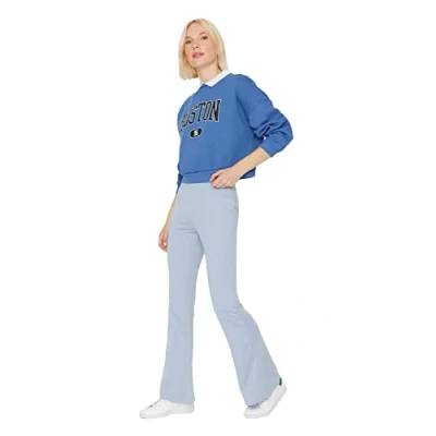 Afbeelding van Trendyol Blauwe Flare Dun Gebreide Joggingbroek Twoaw23Ea00096