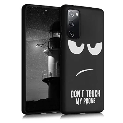 Afbeelding van kwmobile telefoonhoesje compatibel met Samsung Galaxy S20 FE Hoesje voor smartphone in wit/zwart Don&#039;t Touch My Phone