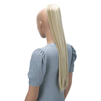 Afbeelding van CAISHA 65cm Pruik Vlecht Paardenstaart Haarextensies Glad Natuurlijke Blondine Met Highlights PH627