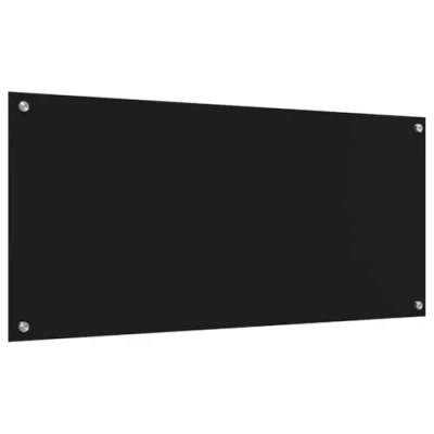 Afbeelding van vidaXL Keuken Backsplash Zwart Glas 110 x 50 cm Duurzaam