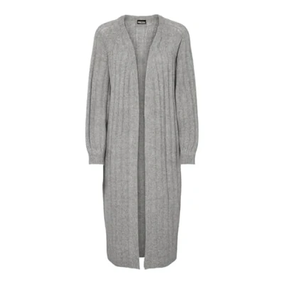 Afbeelding van PIECES Pcmaggy Ls Long Knit Cardigan Noos Bc gebreide jas voor dames, Medium grijs (grey melange), L