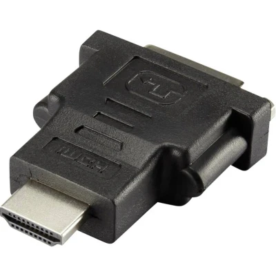 Afbeelding van Renkforce RF 4212231 HDMI / DVI Adapter [1x stekker 1x bus 24+1 polig] Zwart